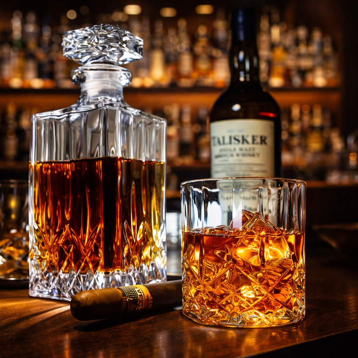 Whisky-Dekanter – Set mit Flasche und Gläsern