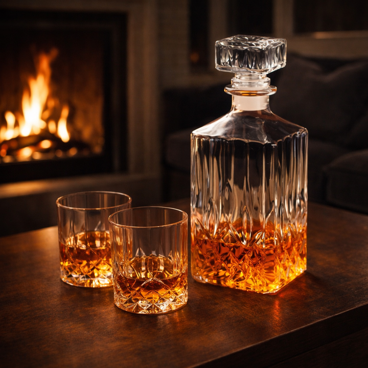 Whisky-Dekanter – Set mit Flasche und Gläsern