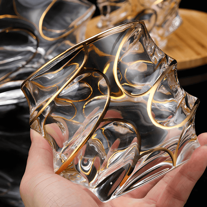 Arashi Gold Japanisches Kristall Whiskyglas