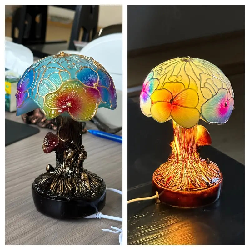 Boho-Chic Pilz-Blumenlampe