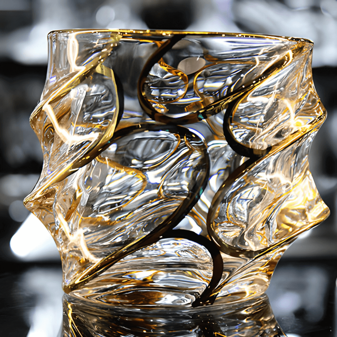 Arashi Gold Japanisches Kristall Whiskyglas