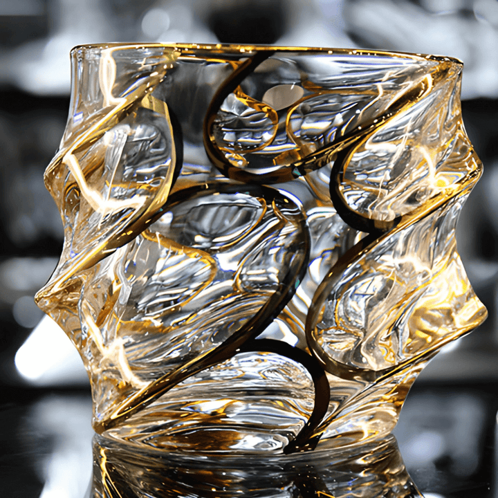 Arashi Gold Japanisches Kristall Whiskyglas