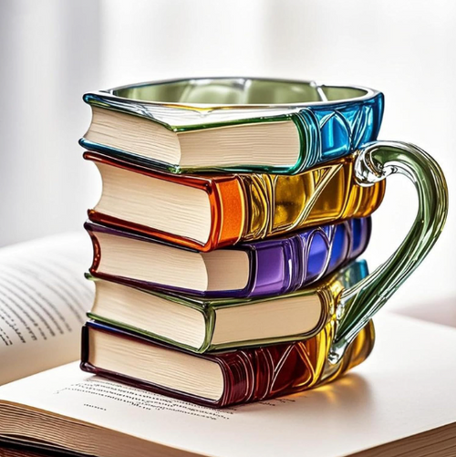 Handgefertigte Aurora 3D-Büchertasse