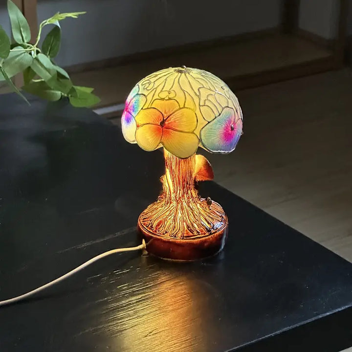 Boho-Chic Pilz-Blumenlampe